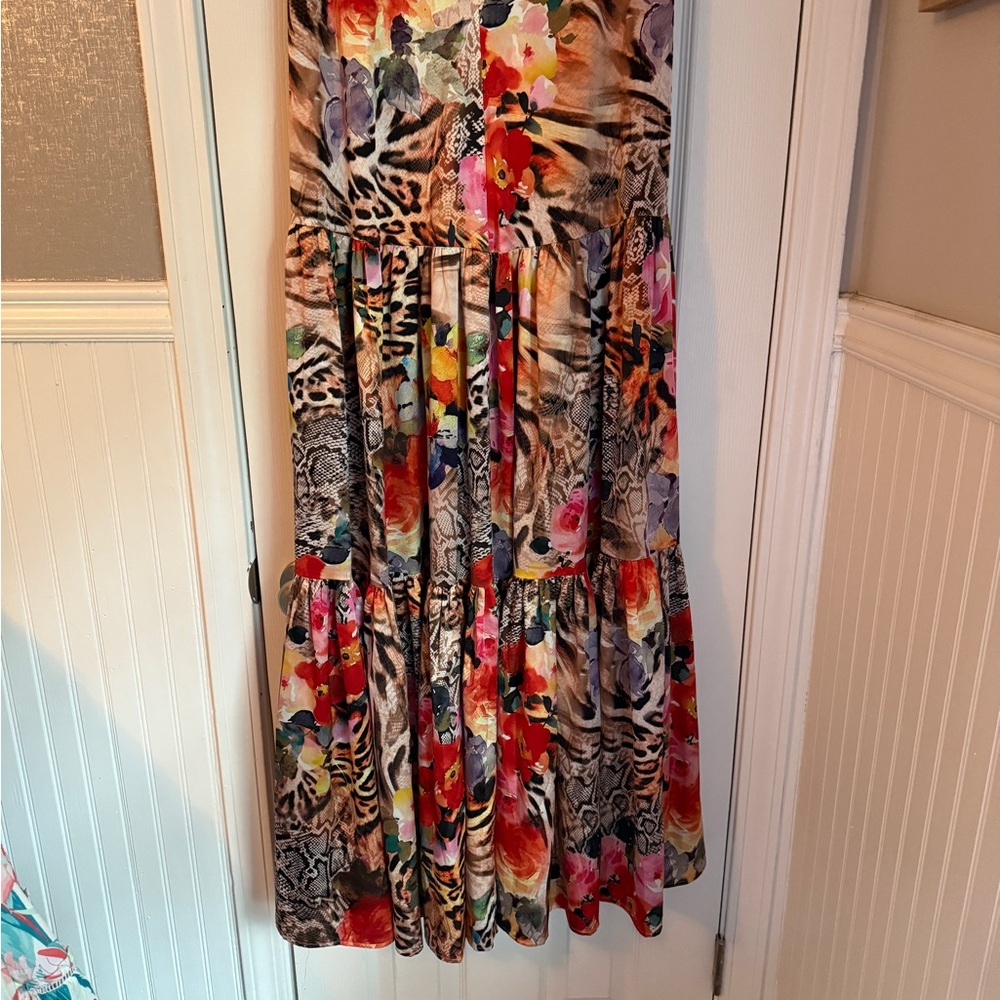 Floral Animal Print Skirt